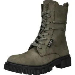 Dockers by Gerli 51DA201810850 - Damen Schnürstiefelette in Khaki - Stylische Damen Schnürstiefelette aus rauem Kunstleder mit modischem Blockabsatz. Ideal für trendbewusste Outfits, sorgt für hohen Tragekomfort und einen angesagten Look.
