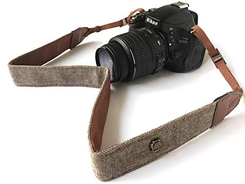 Bestele Kamera gurt Nacken Schulter Umhängeband Schultergurt Gürtel Tragegurt für Alle DSLR/SLR/Nikon/Canon/Sony/Lumix/Fujifilm/Ricoh/Samsung/Pentax ETC/Olympus Kamera (Herringbone Pattern Brown)
