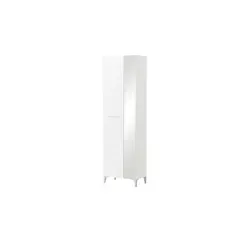 Garderobenschrank mit Spiegeltür Valeggio, weiß - Dielenschrank mit hochwertiger Spiegeltür, ideal für platzsparende Flure. Maße: B: 58 cm, H: 195 cm, T: 35 cm. Erhalten Sie 10€ Willkommens-Gutschein bei Newsletter-Anmeldung!
