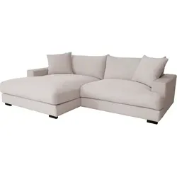 Ecksofa dove - Cord - Recamiere links - Sofas & Sessel, stilvolles und komfortables Design in creme/beige, ideal für gemütliche Wohnlandschaften.