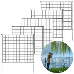 Gitterzaun Grau 5-teiliges Set für Garten & Tiere, Pablo - Flexibles 5-teiliges Metall-Steckzaun-Set, ideal als Hundezaun oder Teichumrandung. Robust und witterungsbeständig, einfach ohne Werkzeug montierbar und individuell erweiterbar.