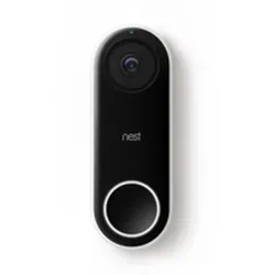 Google NEST HELLO VIDEO DOORBELL - Schwarz - Outdoor Video Türsprechanlage mit 3 MP Kamera, Nachtsicht und 160° Blickwinkel für maximale Sicherheit und Komfort im Eingangsbereich.