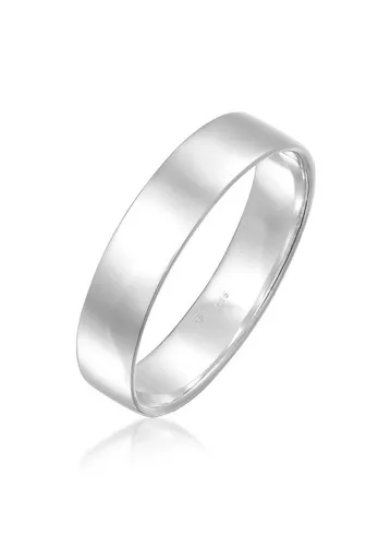 Elli PREMIUM Ring Damen Weißgold, 52 609859-0001-00520 - Eleganter Bandring aus Weißgold für Damen, ideal als Ehering oder Freundschaftsring, vielseitig im trendigen Stapel Look kombinierbar.