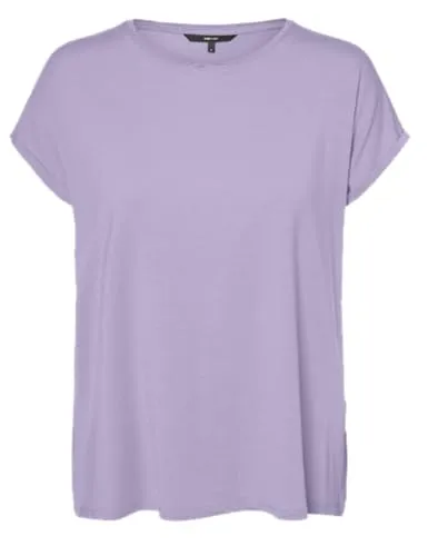VERO MODA Damen VMAVA Plain SS TOP GA JRS NOOS T-Shirt, Pastel Lilac, Medium