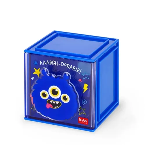 Legami Erweiterbare Schreibtischbox Cutie Cube Monster 8,6 x 10 x 9 cm