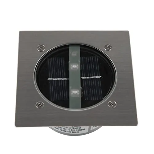 Ranex 10.009.62 Bodeneinbauleuchte LED 0.12W - Praktische Bodeneinbauleuchte aus gebürstetem Edelstahl, solarbetrieben und wartungsfrei. Ideal für den Außenbereich, schaltet sich dank Tag-/Nacht-Sensor automatisch ein und aus.