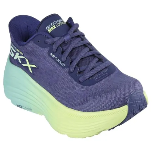 Skechers Max Cushioning Endeavour-Hallandale Damen Sneaker in Navy/Lime - Bequeme Damen-Sneaker in Blau mit optimaler Dämpfung, ideal für Freizeit und Sport. EU-Schuhgröße: EUR 40, Obermaterial: Textil.