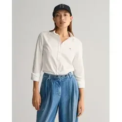 GANT Damen Oxford Slim Fit Stretch Hemd - Weiß (38) - Elegantes Langarmhemd aus hochwertiger Baumwolle mit Stretchanteil, schmaler Passform und französischem Kragen. Ideal für stilbewusste Frauen, die Komfort und Klasse schätzen.