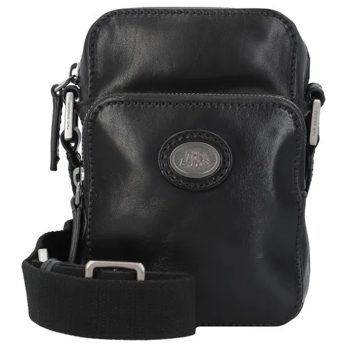 The Bridge Story Uomo Umhängetasche aus Leder 12 cm schwarz - Elegante Umhängetasche aus hochwertigem Leder mit goldfarbenen Akzenten. Der praktische Stoffriemen sorgt für Tragekomfort und Stil. Mit Reißverschlussfach für optimale Organisation deiner Wertsachen.