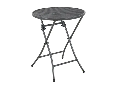 Royal Garden Cafe latte Klapptisch rund 60 cm - eleganter Klapptisch in Iron Grey, ideal für Balkon, Garten und Camping mit praktischer Klappfunktion