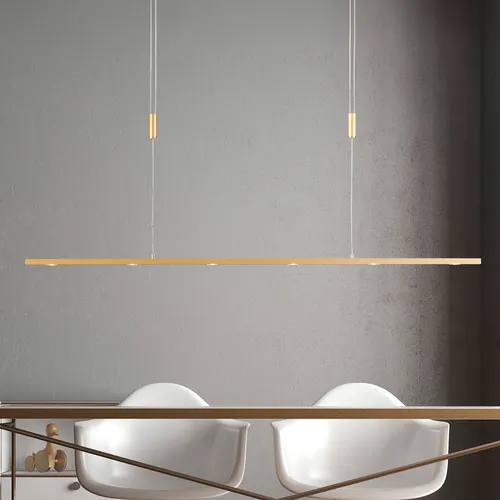 Hängelampe Tolu Quitani, dimmbar, messing/gold - Elegante LED-Hängeleuchte Tolu mit dimmbaren warmweißen LEDs (2.700 K) und höhenverstellbarem Pendelzug. Ideal für Wohn- und Esszimmer, vereint modernes Design und hochwertige Verarbeitung.