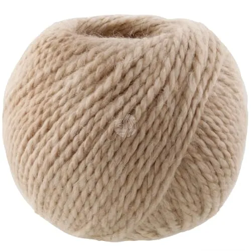 LANA GROSSA Natural Lama Chunky | Voluminöses Garn aus feinen Baby-Lama Fasern | Handstrickgarn aus 100% Lama (Baby) | 50g Wolle zum Stricken & Häkeln | 70m Garn FB10