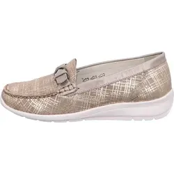 Waldläufer Damen Mokassin Hinata 33769 in Beige – Bequeme Slipper für jede Gelegenheit - Die Mokassins von Waldläufer aus hochwertigem Leder bieten hohen Tragekomfort und lassen sich mühelos an- und ausziehen. Ideal für den täglichen Einsatz und für stilbewusste Damen.
