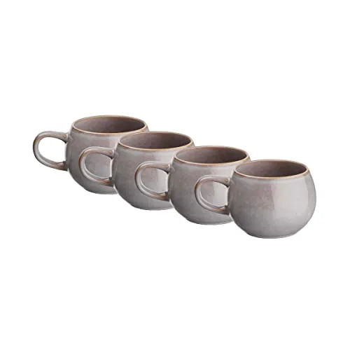 BUTLERS Keramik 4er-Set Tasse mit Henkel | Einzigartige Cappuccino- und Kaffeetasse 350 ml - EINZIGARTIGES DESIGN: Genießen Sie Ihre Getränke in stilvollen, handgefertigten Tassen mit reaktiver Glasur. Jede Tasse ist ein Unikat und verbindet höchste Qualität mit ansprechendem Design.
