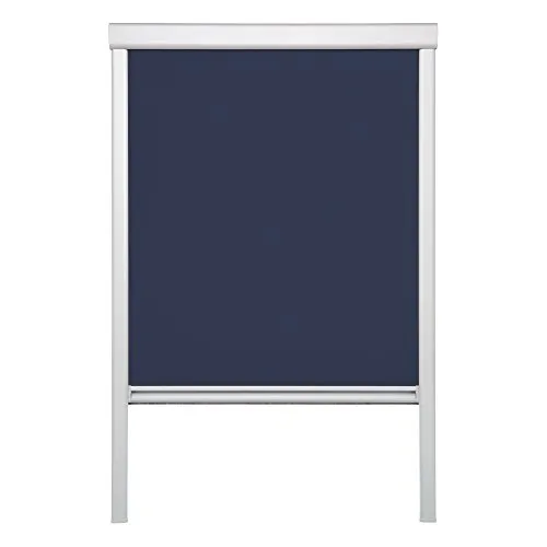 Lichtblick Dachfensterrollo Skylight, Verdunkelung Blau, 97,3 x 100 cm - Rollos für Velux-Fenster, 100% passgenau mit edler Aluminium-Kassette. Bietet optimale Verdunkelung und Isolierung – ideal für Schlaf- und Kinderzimmer.