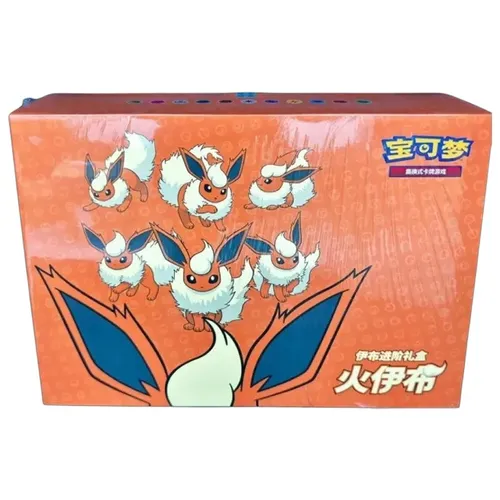 Pokémon Flamara / Flareon VMAX Gift Box - OVP - TCG OVP Displays mit exklusiven Booster-Packs und Full Art Karten, perfekt für Sammler und Pokémon-Fans ab 6 Jahren.
