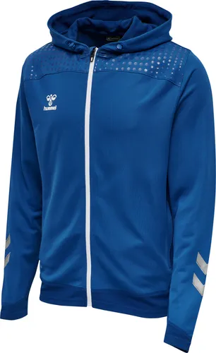 Hummel hmlLEAD ZIP POLY HOODIE Blau Größe L - Violett - Herren-Sweatjacke mit BEECOOL Technologie für optimale Temperaturregulierung. Ideal zum Aufwärmen oder Abkühlen, stylisches Design und praktische Reißverschlusstaschen.