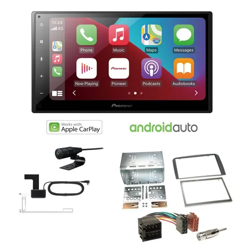 Pioneer SPH-DA160DAB Autoradio mit CarPlay & Android Auto - 2-DIN Car-Multimedia-System mit Bluetooth, DAB+ und 6,8'' Touchdisplay, ideal für Alfa Romeo 147 (2000-2010) für sicheres und komfortables Streaming und Navigation.