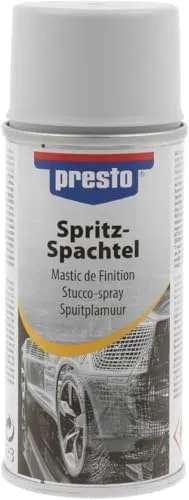 presto Spritzspachtel 150 ml - Vielseitiger Karosseriedichtmasse - Der presto Spritzspachtel 150 ml ist ideal für präzise Reparaturen. Er sorgt für eine glatte Oberfläche und überzeugt durch einfache Verarbeitung. Perfekt für den professionellen Einsatz in der Karosseriearbeit.