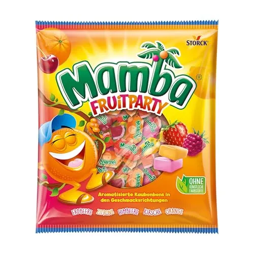 Mamba Fruitparty – 1 x 290 g – Leckere Kaubonbons in fünf fruchtigen Geschmacksrichtungen – Süßigkeiten Mix einzeln verpackt und ideal zum Teilen