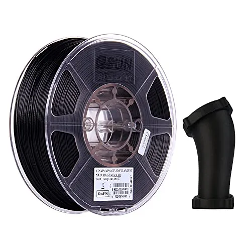 eSUN Carbon Fiber Filled Nylon Filament 1,75 mm, 3D Printer Filament PA-CF, Dimensional Accuracy +/- 0,05 mm, 1 KG Spool (2,2 LBS) 3D Printing Filament for 3D Printers, Natural