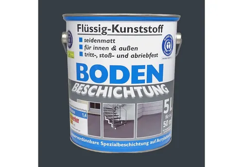 Wilckens Flüssig-Kunststoff Bodenbeschichtung LF - 5 l, RAL 7016 Anthrazitgrau, umweltschonend und ideal für Innen- und Außenbereiche