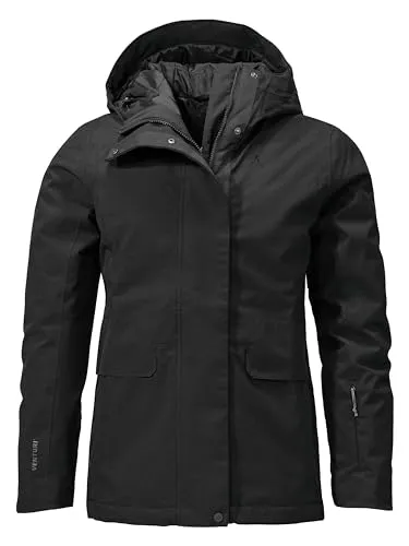 Schöffel Winterjacke Insulated Antwerpen - Wasserdicht & Atmungsaktiv - Funktionsjacke für Damen, ideal für kalte Tage mit 10.000 mm Wassersäule, anpassbare Taille und Armabschlüsse für optimalen Tragekomfort.