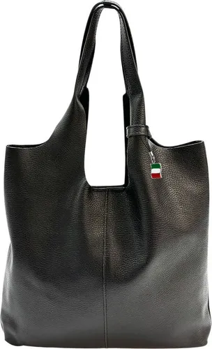 FLORENCE Shopper Damen Tasche aus echtem Leder - Eleganter Damen Shopper aus echtem Leder in schwarz, ca. 38cm hoch. Ideal für stilbewusste Frauen, bietet viel Platz und einen praktischen Magnetverschluss.