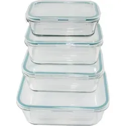 GOURMETmaxx Glas-Frischhaltedosen Klick-it 4er Set - vielseitig einsetzbar, ideal für Meal Prep und spülmaschinenfest, temperaturbeständig von -20 bis +330 °C