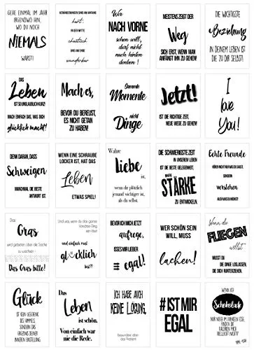 Edition Seidel Set 25 Postkarten Leben & Momente mit Sprüchen - Karten mit Spruch - Geschenk - Dekoidee, Liebe, Freundschaft, Leben, Motivation, Geburtstagskarten lustig Postkarte (20542)