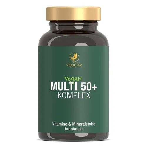 Vitactiv MULTI 50+ Multivitamin Kapseln - 60 St für Vitalität ab 50 - Multivitaminpräparate für Menschen ab 50, mit 22 Vitalstoffen, speziell dosiert für den erhöhten Nährstoffbedarf und für mehr Vitalität im Alltag.