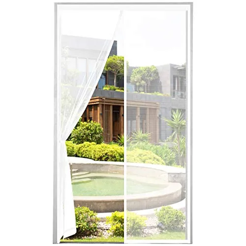 VERDICKTER Fliegengitter Tür Magnet Vorhang 110x220cm – Insektenschutz für Balkontür, Kellertür und Terrassentür - Der verstärkte Fliegengitter Türvorhang mit 7 Magnetpaaren sorgt für ein leises Schließen und einfachen Durchgang. Ideal für Haustiere und einfache Montage mit Klettband. Hält Insekten fern und lässt frische Luft herein.