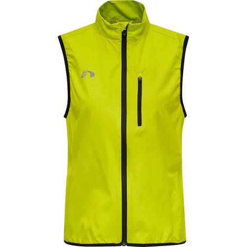 Newline Core Weste Damen evening primrose S - Sportbekleidung-Sets mit reflektierendem Logodruck, atmungsaktiv und windabweisend, ideal für Outdoor-Aktivitäten bei warmem Wetter.