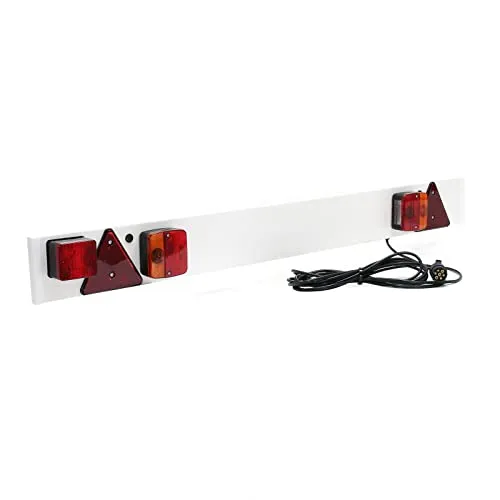 Wiltec Anhänger Lichtleiste 7-polig 12V 137 cm - Rücklicht-Komplettset für PKW und Fahrradträger, robust und vibrationsresistent, einfach zu montieren und ideal für verschiedene Fahrzeugtypen.