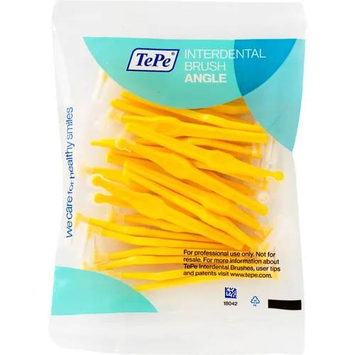 TePe Angle Interdentalbürsten Multipack, gelb 0,7 mm - Zahnpflegeartikel mit 25 Interdentalbürsten im Spar-Pack, ideal für gründliche Zahnreinigung und gesundes Zahnfleisch.