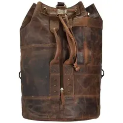Greenland Nature Classic Rucksack Seesack Leder 50 cm - Reisetaschen aus hochwertigem Leder, ideal für Reisen oder Outdoor-Aktivitäten, mit stilvollem Design und viel Stauraum.