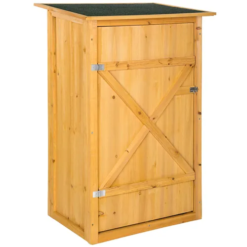 tectake Holz Gartenschrank - Wetterfester Outdoor Schrank, 75 x 56 x 118 cm, mit 2 Regalböden für optimale Stauraumnutzung im Garten