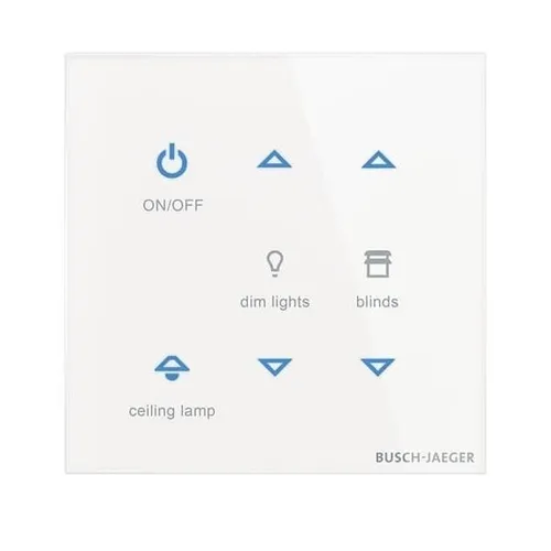 Busch-Jaeger TB/U6-CG Touch-Bedienelement, 6-Fach, Weiß - Smart Home Steuerung mit 6-Fach Touch-Bedienelement, individuell konfigurierbar über Web-Tool für mehr Komfort im Zuhause.
