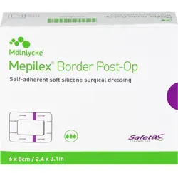 Mepilex Border Post-OP Verband haftend 6x8 cm - 10 St - Arzneimittel für postoperative Wundversorgung, bietet hohe Saugfähigkeit und schützt vor Infektionen.