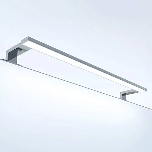 kalb I LED Badleuchte - Moderne Spiegelleuchte in Silber - Spiegelleuchten mit zeitlosem Chromdesign, integriertes Netzteil für direkten Anschluss an 230V, hohe Farbwiedergabe und ideal für Ihr Badezimmer.