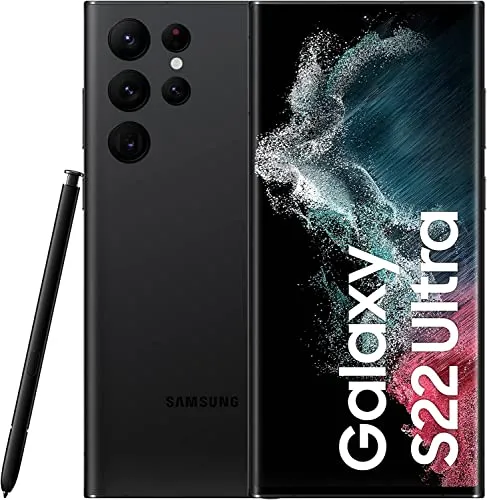 Samsung S908B/DS 5G S22 Ultra - 12GB/256GB Phantom Black - Simlockfreies Handy mit ausdauerndem Akku, beeindruckendem Nightography und integriertem S Pen für kreative Möglichkeiten.
