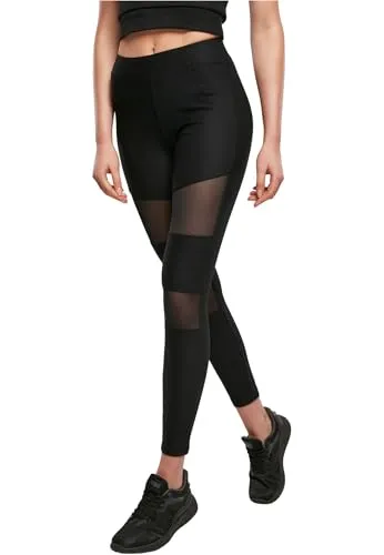 Urban Classics Damen Ladies Tech Mesh Leggings, Schwarz, XS EU