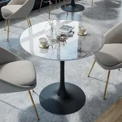 WISFOR Bartisch Küchentisch Marmor - Eleganter Stehtisch für Esszimmer und Küche - Stylischer Bartisch mit glänzendem Marmor und robustem Metallgestell, ideal für 2-4 Personen. Perfekt für Zuhause, Cafés und Restaurants, mit einfacher Montage und pflegeleichter Oberfläche.