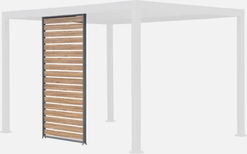 sweeek Lamellenwand 130 cm für bioklimatische Pergola Triomphe - Anthrazit - Pergolen Lamellenwand für Triomphe 3x4m, schützt vor Sonne und Wind, aus pflegeleichtem Aluminium in Holzoptik, ideal für eine gemütliche Atmosphäre im Außenbereich.
