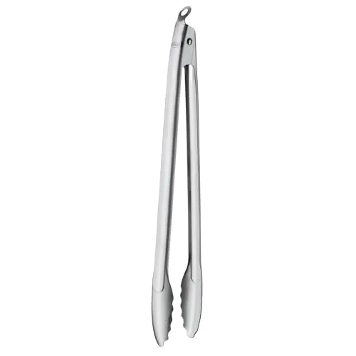 RÖSLE Barbecue-Grillzange, Hochwertige Grillzange mit patentiertem Verschlusssystem zum Grillen, Kochen und Servieren, 40 cm, Edelstahl 18/10, Spülmaschinengeeignet, Silber