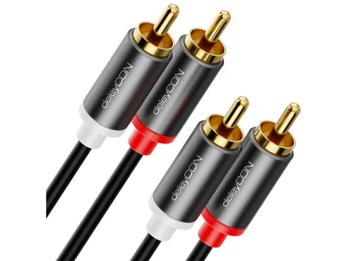 deleyCON deleyCON 1m Cinch Kabel RCA HiFi Audio Kabel Audiokabel Heimkino Audio- & Video-Kabel