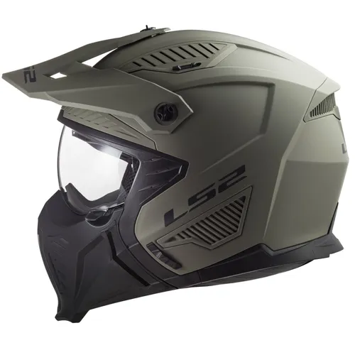 LS2 Drifter SOLID Matt Sand Motorradhelm, M - Motorradhelm mit ECE 22.06 Zertifizierung für maximale Sicherheit, abnehmbarem Kinnschutz und kratzfestem Max Vision Visier für klare Sicht bei jedem Wetter.