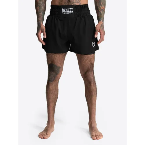 Uni Thaibox-Hose DOOBY Black/White XS BENLEE - Die DOOBY Thaibox-Hose aus hochwertigem Micro-Stretch Polyester bietet optimalen Tragekomfort und Bewegungsfreiheit. Ideal für Training und Wettkampf, mit stylischen Stickereien und einem markanten BENLEE-Badge.