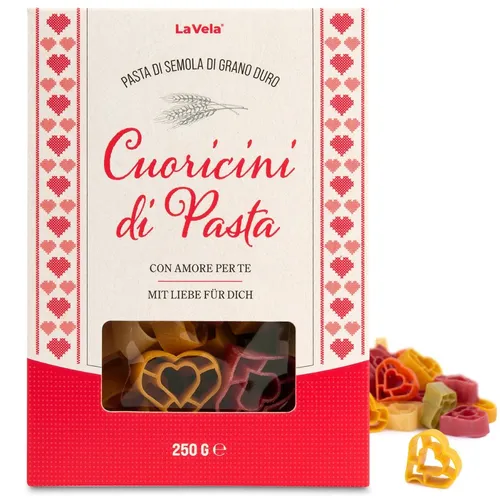  La Vela Cuoricini Italienische Nudel Herzen Geschenk Box 250g 18,76 EUR/kg
