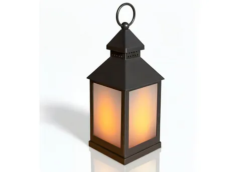 EAXUS LED Laterne Sturmlaterne mit Flammeneffekt Kerze - Wohnzimmer & Garten, Täuschend echter Flackereffekt, LED fest integriert, Warmweiß, Flackerndes Windlicht mit Milchglas-Optik